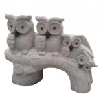 石雕动物雕刻树头猫头鹰造型雕刻摆件