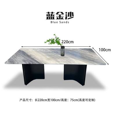蓝金沙——XY475-1（仅桌面）长方形桌-蓝金沙——XY475-1（仅桌面）1.9m-2.4m石材-蓝金沙——XY475-1（仅桌面）长方形桌源头厂家-石材助手